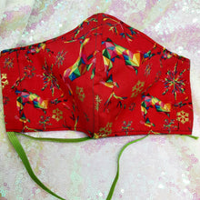 Load image into Gallery viewer, Handmade Christmas Rainbow Reindeer Facemask
