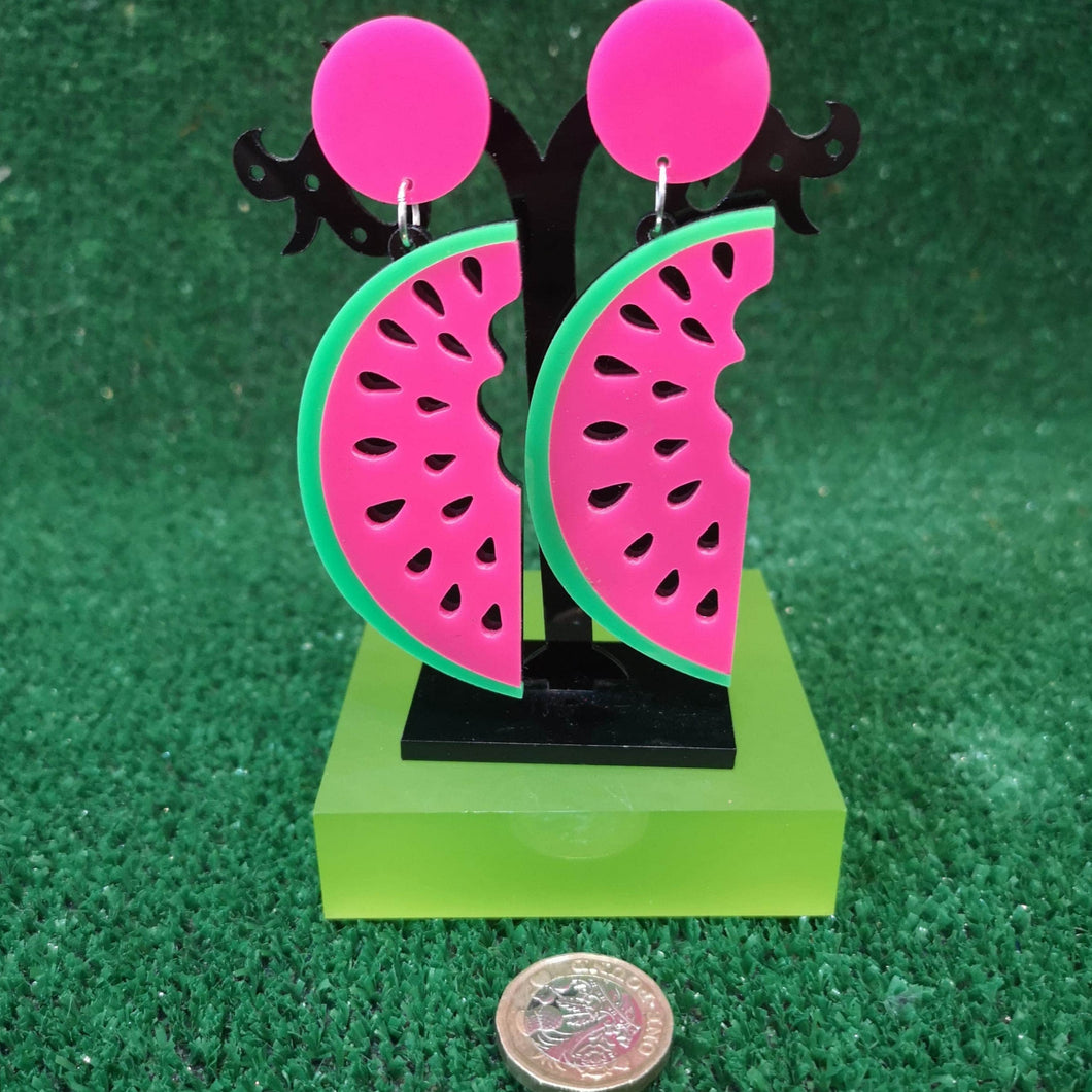 Neon Watermelon Earrings