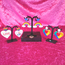 Load image into Gallery viewer, Funky acrylic rainbow earrings

