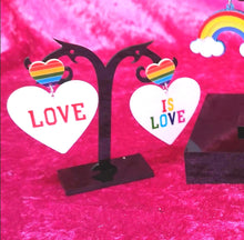 Load image into Gallery viewer, Funky acrylic rainbow earrings
