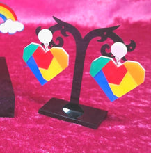 Load image into Gallery viewer, Funky acrylic rainbow earrings
