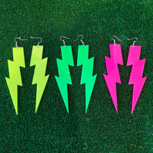 Load image into Gallery viewer, Neon Lightening Bolt Earrings

