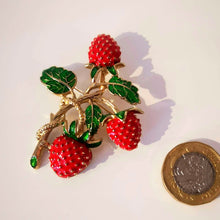 Load image into Gallery viewer, Strawberry Branch Brooch
