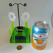 Load image into Gallery viewer, Superfunky Neon Cactus Flower Earrings
