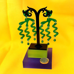 Abstract Green Earrings