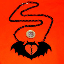 Load image into Gallery viewer, Broken Hearted Bat Necklace

