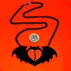 Broken Hearted Bat Necklace