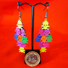 Load image into Gallery viewer, Neon Skull &amp; Crossbone Earrings
