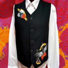 Load image into Gallery viewer, Handmade Hearts and Skulls Guitar Hero Waistcoat
