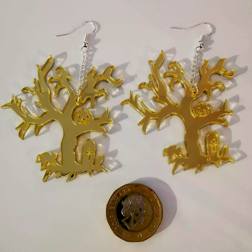Spooky Tree Mirrored Earrings
