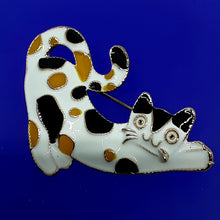 Load image into Gallery viewer, Enamel Tortie Cat Brooch
