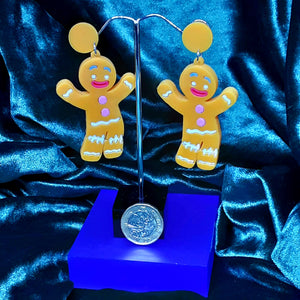 Gingerbread Man Xmas Earrings
