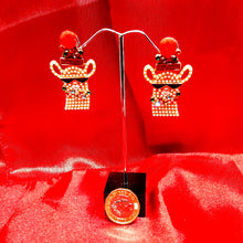 Load image into Gallery viewer, Xmas Bling Llama Dude Earrings

