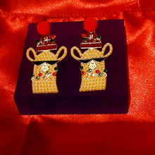 Load image into Gallery viewer, Xmas Bling Llama Dude Earrings
